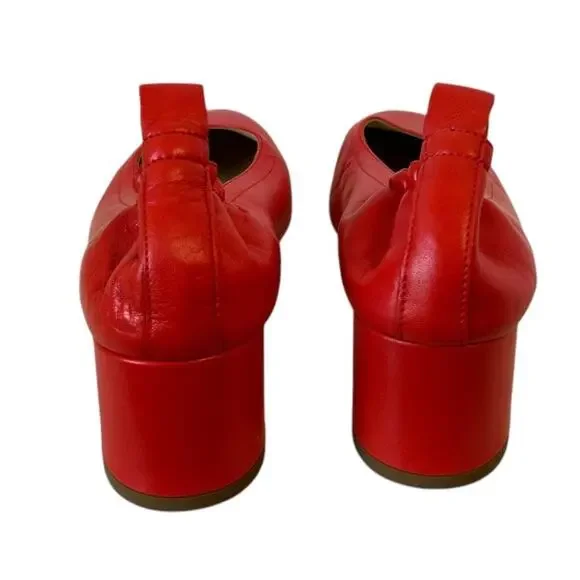 EVERLANE Red Leather Day Heel Shoes Women Size 9 - Picture 4 of 8